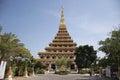 Phra Mahathat Kaen Nakhon pagoda in Wat Nong Waeng temple for thai people and travelers visit and pray at Khon kaen, Thailand Royalty Free Stock Photo