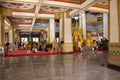 Phra Mahathat Kaen Nakhon pagoda in Wat Nong Waeng temple for thai people and travelers visit and pray at Khon kaen, Thailand Royalty Free Stock Photo