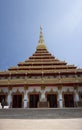 Phra Mahathat Kaen Nakhon pagoda in Wat Nong Waeng temple for thai people and travelers visit and pray at Khon kaen, Thailand Royalty Free Stock Photo