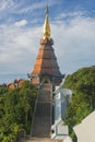 Phra Mahathat Napha Methanidon and Phra Mahathat Naphaphon Bhumisiri, a twin pagodas in Thailand Royalty Free Stock Photo