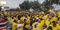 People wear yellow shirts shirts to greet their King.
