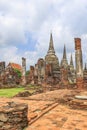 Phra Nakorn Si Ayutthaya,Thailand on July 8,2020:Wat Phra Si Sanphet in Ayutthaya Historical Park,a UNESCO World Heritage Site