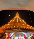 Phra Pathom Chedi Festival,Amphoe Mueang,Nakhon Pathom,Thailand on November20,2018:Light up Phra Pathom Chedi.The beautiful Lanka- Royalty Free Stock Photo