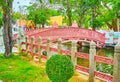 The Phra Phot Bridge, Memorial park of Wat Benchamabophit Dusitvanaram Marble Temple, Bangkok, Thailand Royalty Free Stock Photo