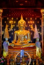 Phra Phuttha Chinnasi Buddha Image at Wat Phra Si Rattana Mahathat Temple in Phitsanulok, Thailand