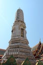 Phra Prang and part of the Phra Rabiang cloister, Wat Phra Kaew temple complex in Bangkok, Thailand Royalty Free Stock Photo