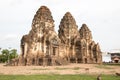 Phra Prang Sam Yot, The city of monkey in Lopburi. Royalty Free Stock Photo