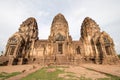 Phra Prang Sam Yot, The city of monkey in Lopburi. Royalty Free Stock Photo