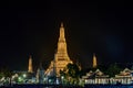 Phra Prang Wat Arun, The beautiful temple along the Chao Phraya river at twilight Bangkok, Thailand Royalty Free Stock Photo