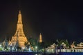 Phra Prang Wat Arun, The beautiful temple along the Chao Phraya river at twilight Bangkok, Thailand Royalty Free Stock Photo