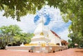 Ralationship of Thai Laos. Phrathat the famous white pagoda has no monks living inside it is landmark of Dan Sai District