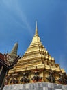 Phra Suwan Chedi Wat Phra Sri Rattana Satsadaram It is a gilded pagoda. There are images of giants and monkeys. Royalty Free Stock Photo