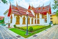 Phra Vihara Somdej pavilion of Wat Benchamabophit Dusitvanaram Marble Temple, Bangkok, Thailand Royalty Free Stock Photo