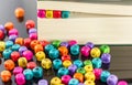 Phrase Book written in colorful wooden blocks in book