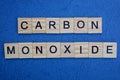 Phrase carbon monoxide made from gray wooden letters