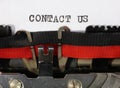 phrase CONTACT US on the typewriter Royalty Free Stock Photo