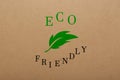 Phrase Eco Friendly written on cardboard