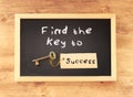 The phrase - find the key to success written on blackboard Royalty Free Stock Photo