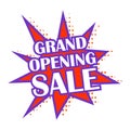 Phrase Grand Opening Sale, promo element