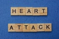 Phrase heart attack made from brown wooden letters