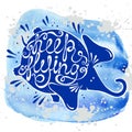 Phrase Keep flying with cute elephant. Royalty Free Stock Photo