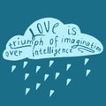 Phrase about love on cloud Royalty Free Stock Photo