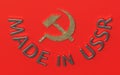 The phrase Made in the USSR and the state quality mark of the Soviet Union