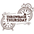 phrase throwback thursday with vintage clocks showcasing nostalgia in design Royalty Free Stock Photo