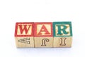 The term WAR displayed visually Royalty Free Stock Photo