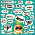 Phrases in comic bubbles (Hawaiian Pineapple)