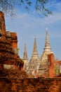 Phrasisanpeth temple in ayutthaya historical park thailand Royalty Free Stock Photo