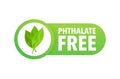 Phthalate free sign, label. Product with no phthalate added icon. Vector stock illustration.