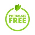 Phthalate free sign, label. Product with no phthalate added icon. Vector stock illustration