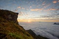 Phu Chi Fa at sunrise in winter, Chiang Rai, Thailand Royalty Free Stock Photo