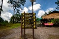 Phu Kradueng Signboard directions along the Cliff places for tourists trekking