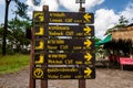 Phu Kradueng Signboard directions along the Cliff places for tourists trekking