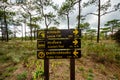 Phu Kradueng Signboard directions along the Cliff places for tourists trekking