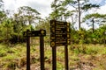 Phu Kradueng Signboard directions along the Cliff places for tourists trekking