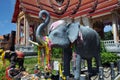 Phuiet, Thailand: Wat Chalong Elephant Shrine Royalty Free Stock Photo