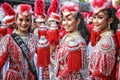 phuket Beach parade ,Thai girls playing a character of a musical band