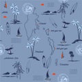 PHUKET island in thailand paradise seamless pattern of Tropical mood ,Design for fashion ,fabric,web,wallpaper,wrappig and all