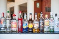 Phuket , 16 June 2017 ::liqour bottles on bar for drink