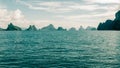 Phuket seascape view with islands silhouettes