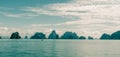 Phuket seascape view with islands silhouettes