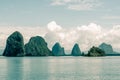 Phuket seascape view with islands silhouettes