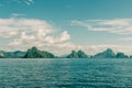 Phuket seascape view with islands silhouettes