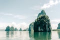 Phuket seascape view with with islands silhouettes, Andaman sea clifs