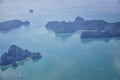 Phuket Thailand aerial drone bird`s eye view photo of tropical sea, Indian Ocean, coast with Beautiful island south of Bangkok in Royalty Free Stock Photo