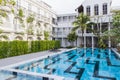Phuket, Thailand - April 19, 2017: The Little Nyonya Hotel, the beautiful Sino-Portuguese style hotel. Royalty Free Stock Photo