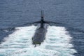 USS Louisville fast attack submarine of U.S.Navy sails on the surface of the sea